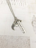 Urn necklace - Hand stamped necklace - Loss - Babybyrds