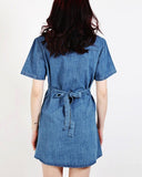 Blue Denim Back Tie Dress - Babybyrds