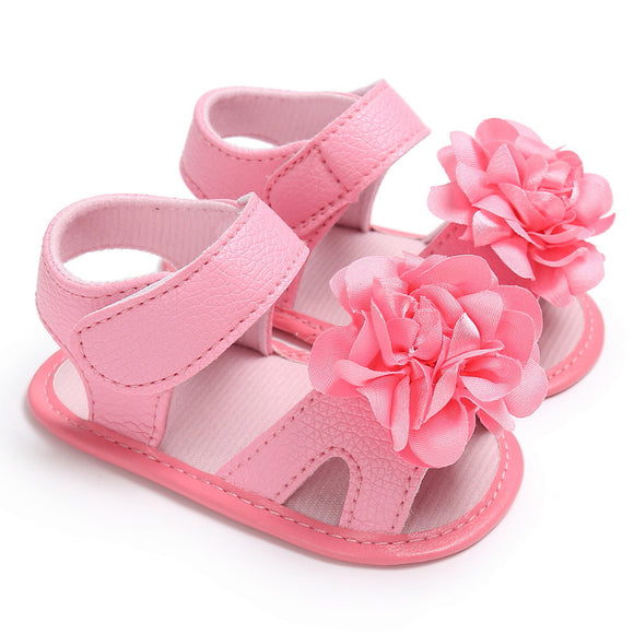 Baby girls sandals flowers shoes summer Toddler Girl Crib Shoes Newborn Flower Soft Sole Anti-slip Baby girls Sandals - Babybyrds