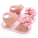 Baby girls sandals flowers shoes summer Toddler Girl Crib Shoes Newborn Flower Soft Sole Anti-slip Baby girls Sandals - Babybyrds