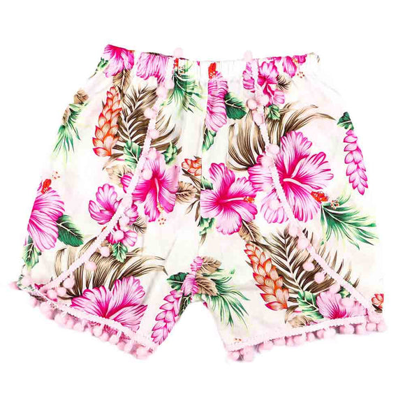 Baby Girls Shorts Trousers 2017 Toddlers Kids Summer Cotton Floral Ball Tassels Shorts Fashion Bottoms Short Pants baby clothes - Babybyrds