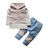 2017 sweet Children Clothing Boys 3 Pcs Sets Fashion Boys Girl Denim Patchwork Kids Unisex Cotton Casual Clothes Suit 1-4 Year - Babybyrds