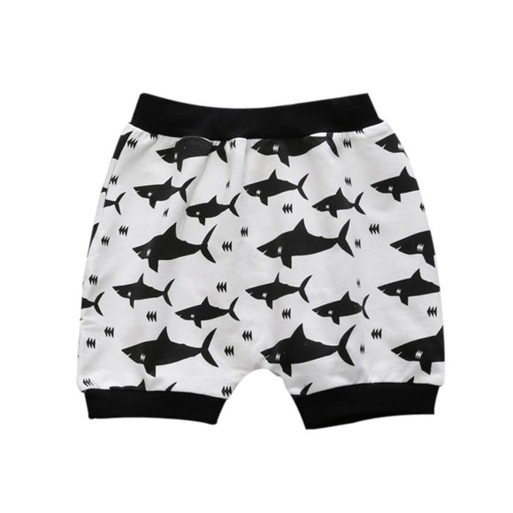 2017 Boys Shorts Girls Children Shorts Panda Shark Print Toddler Summer Beach Harem Shorts 2016 New Baby Kids Clothes Trousers - Babybyrds