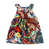 Girls Dresses Little Princess Red Dress Flower Printing Summer Girl Fashion Tops Baby Kids One Piece Casual Clothes - Babybyrds