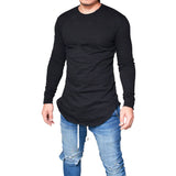 Men Slim Fit O Neck Long Sleeve Muscle Tee T-shirt Casual Tops Blouse - Babybyrds