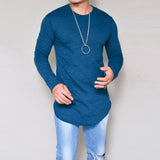 Men Slim Fit O Neck Long Sleeve Muscle Tee T-shirt Casual Tops Blouse - Babybyrds