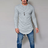 Men Slim Fit O Neck Long Sleeve Muscle Tee T-shirt Casual Tops Blouse - Babybyrds