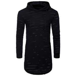 Men's Fashion  Hoodie Hole Long Sleeve T Shirt Casual Top Blouse - Babybyrds