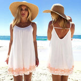 Women Backless Short Summer BOHO Evening Party Beach Mini Dress Sundress - Babybyrds