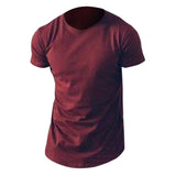 4 Colors Mens Summer Fashion Slim T Shirt Casual Cotton Short Sleeve Crew Neck Longline T-shirt Mens Summer TShirt Tops - Babybyrds