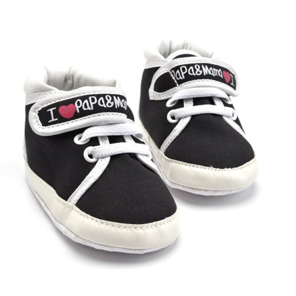 Newborn Unisex Baby Casual Shoes Canvas 0-12 Months Toddler Shoes Infant Sole Shoes Soft Bottom Non-slip Hook & Loop Shoes - Babybyrds