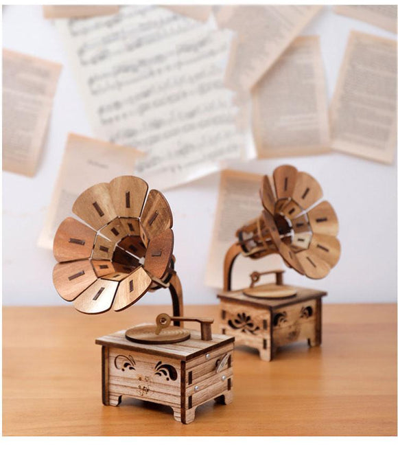 Wooden DIY Phonograph Music Box - Babybyrds