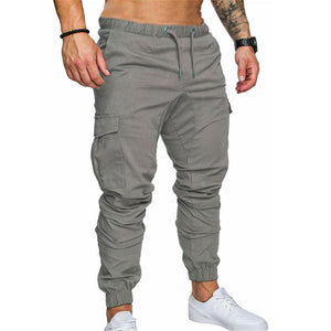 Military Style Men's Cargo Pants Slim Fitness Tactical Pants Joggers Casual Skinny Pants Multi Pockets Elastic Waist 3XL Khaki - Babybyrds